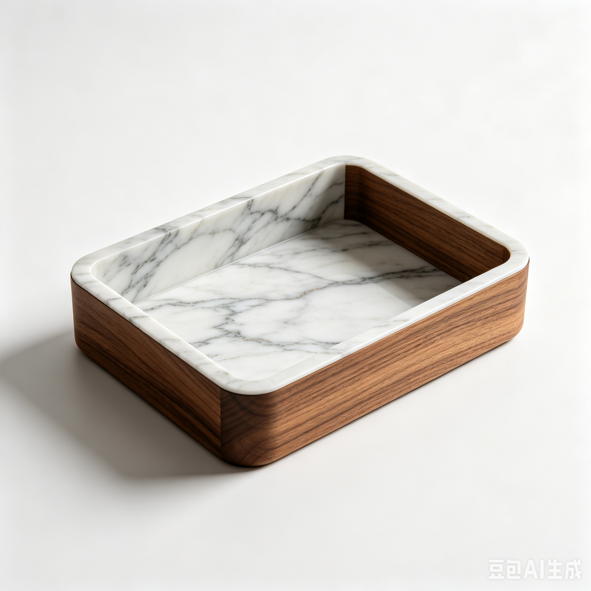 Luxury Marble Pattern Wooden Tray Set Decorative Entryway Coffee Table Storage Plate
